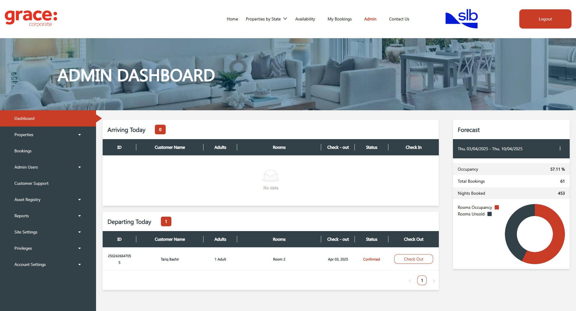 Grace Housing (Multi Tenant Booking System) desktop screenshot